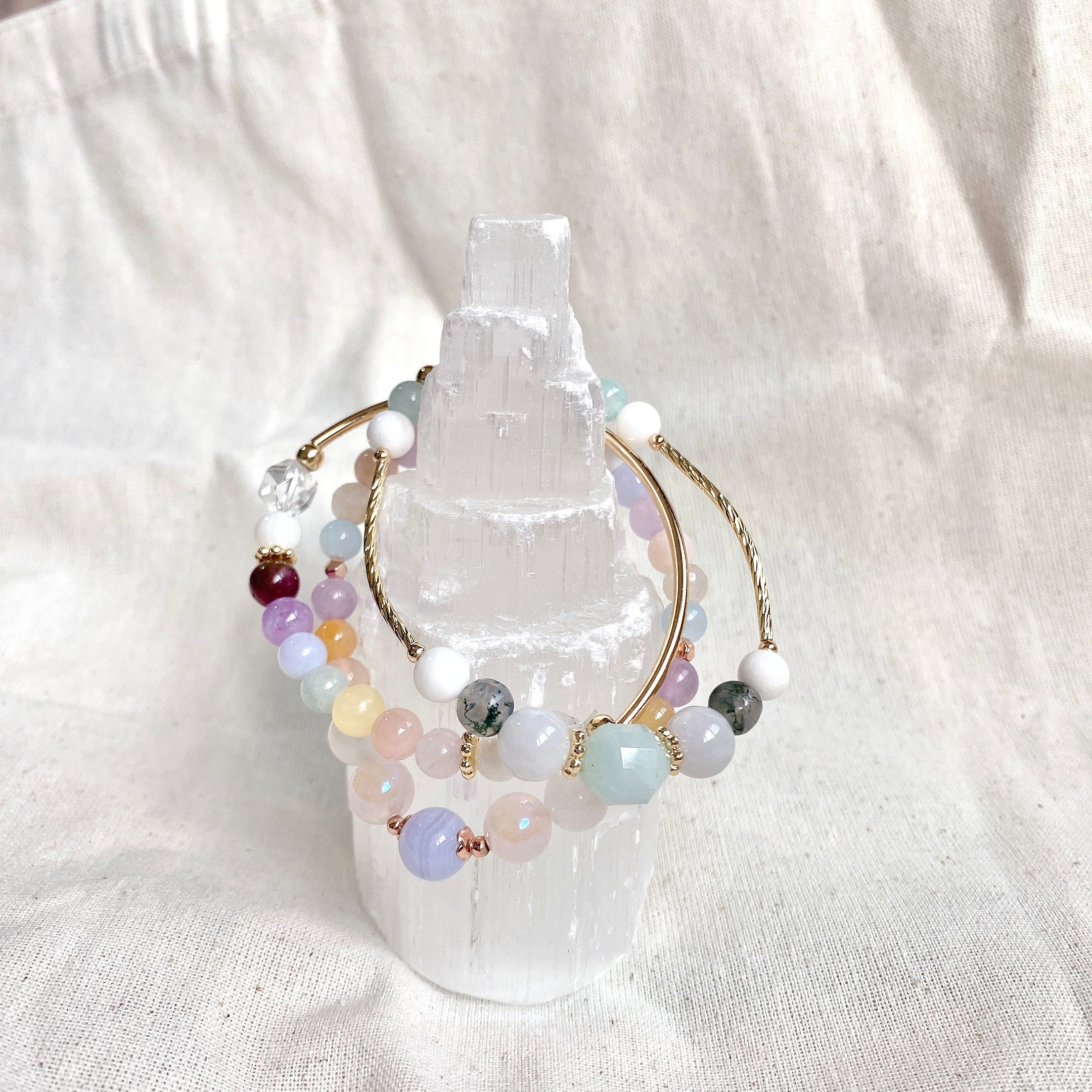 [Selenite Tower] Cleanse + Charge Bracelets