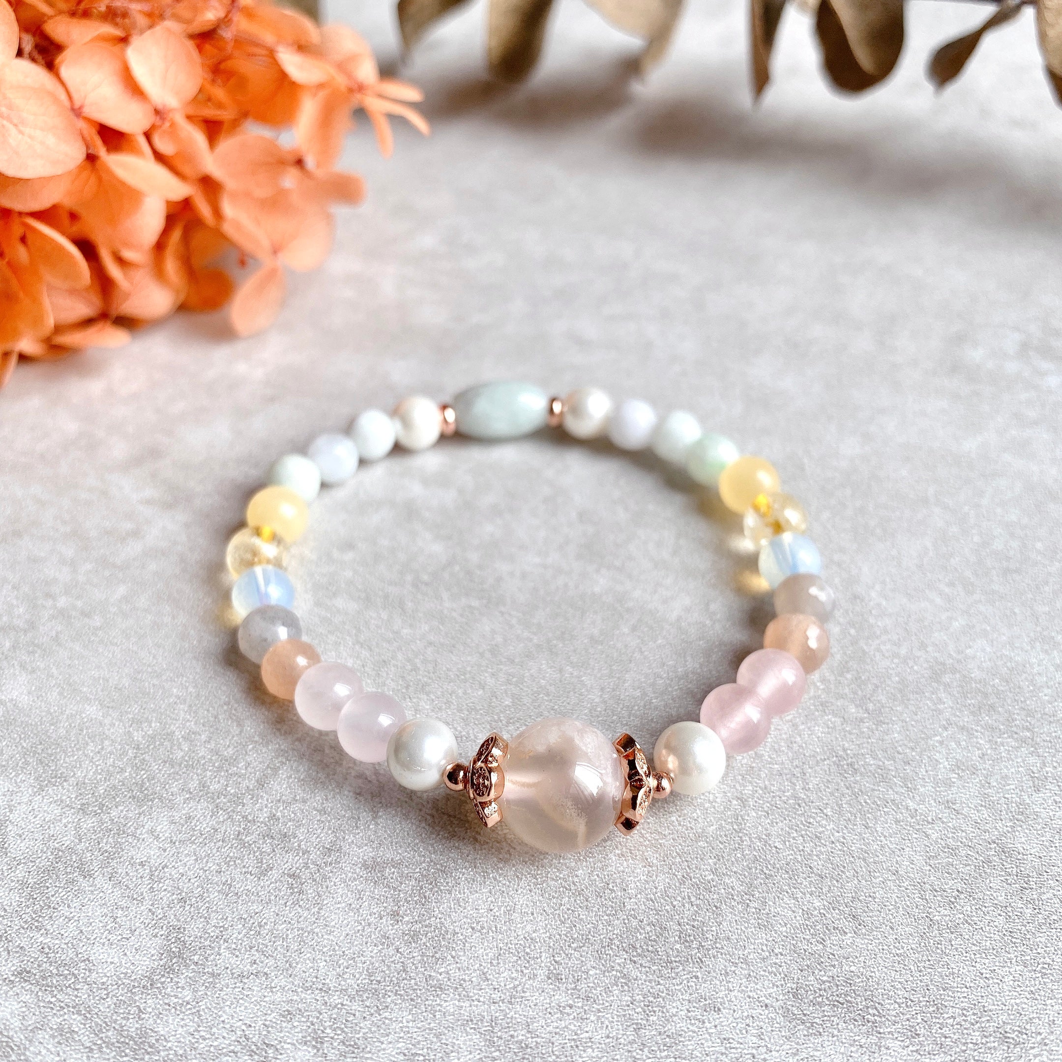 [Rose Gold Bracelet: SYBELLA] Joy + Health + Wealth