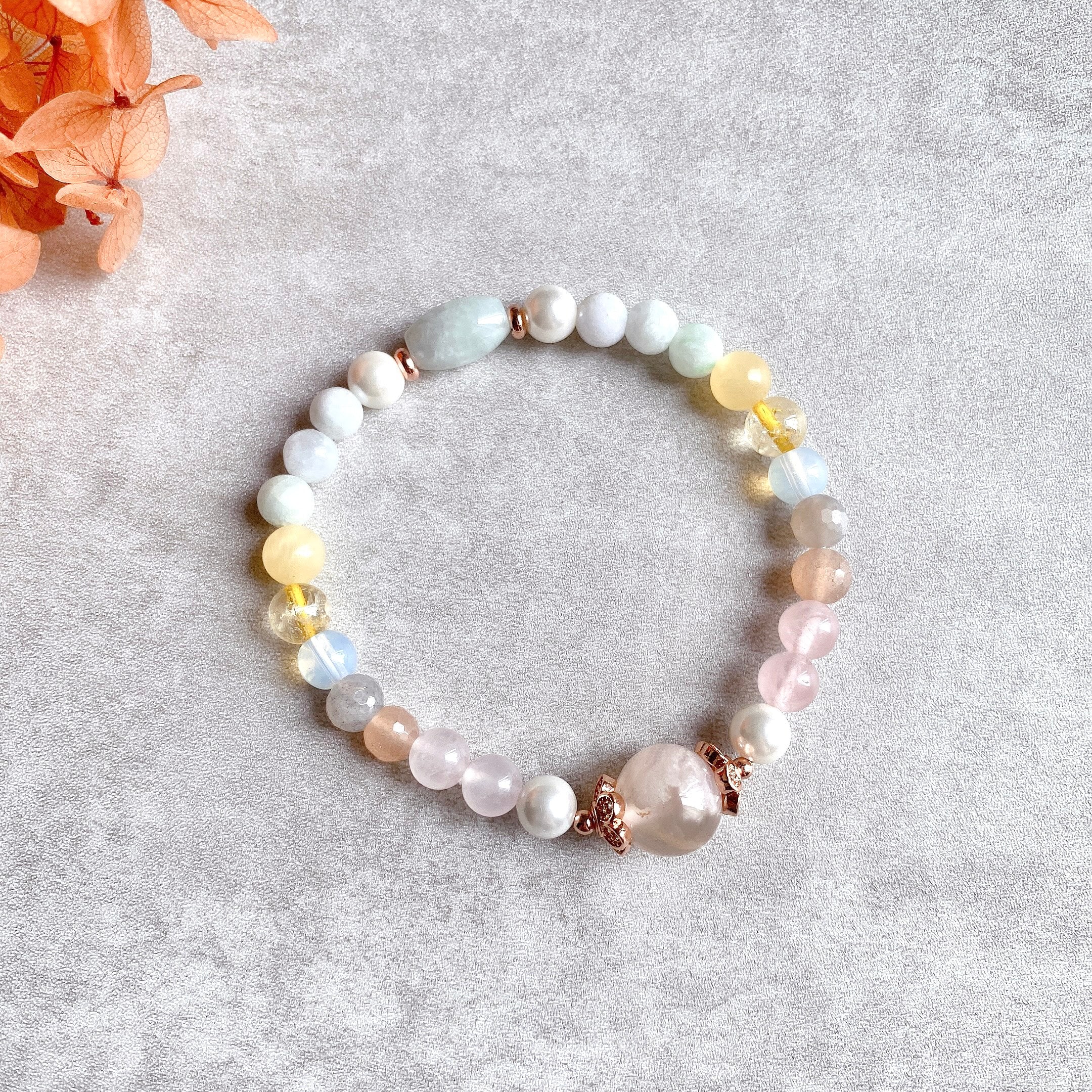 [Rose Gold Bracelet: SYBELLA] Joy + Health + Wealth